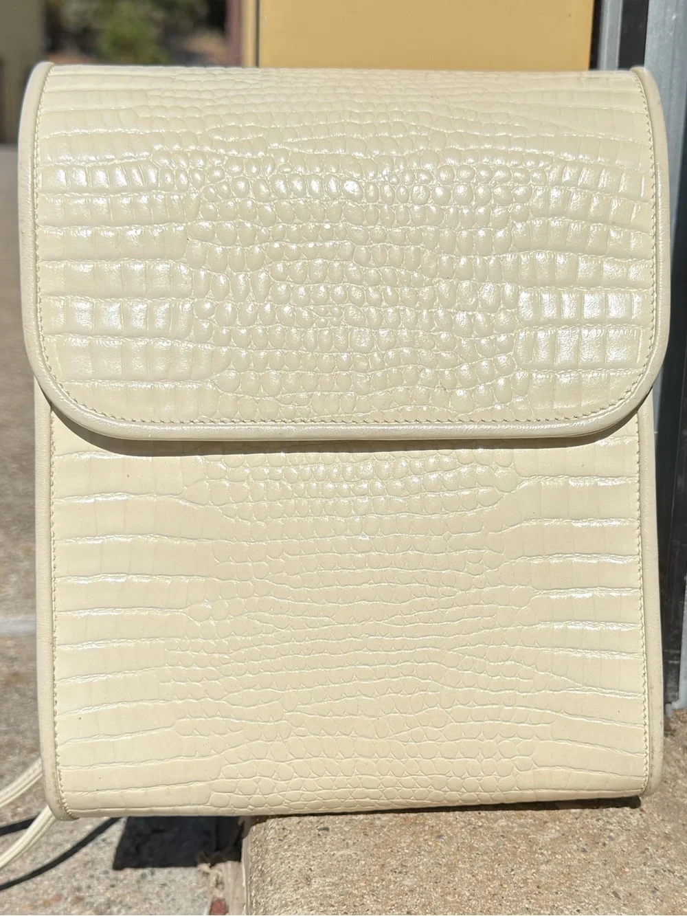 Vintage Anne Klein for Calderon Cream Croc Bag